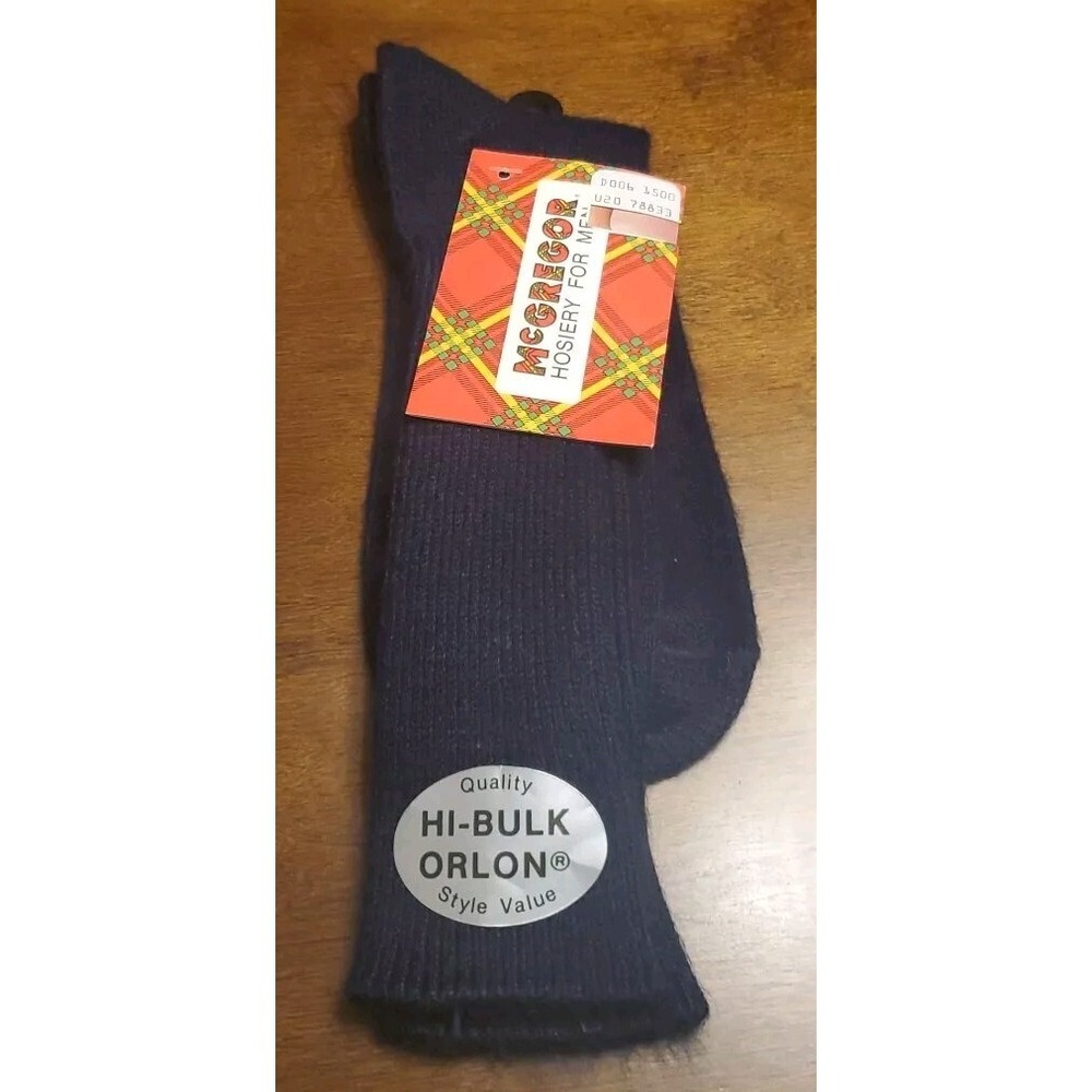 Vintage McGREGOR Hosiery for Men Size 10-13 Navy Blue‎ Orlon Socks Made in USA